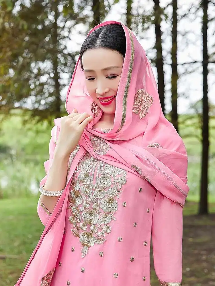 India Pakistan Punjabi Dupattas Daily Suits Woman Blouse Pants Scarf Kurtas Saree Top Katak Sets Women Dress Set