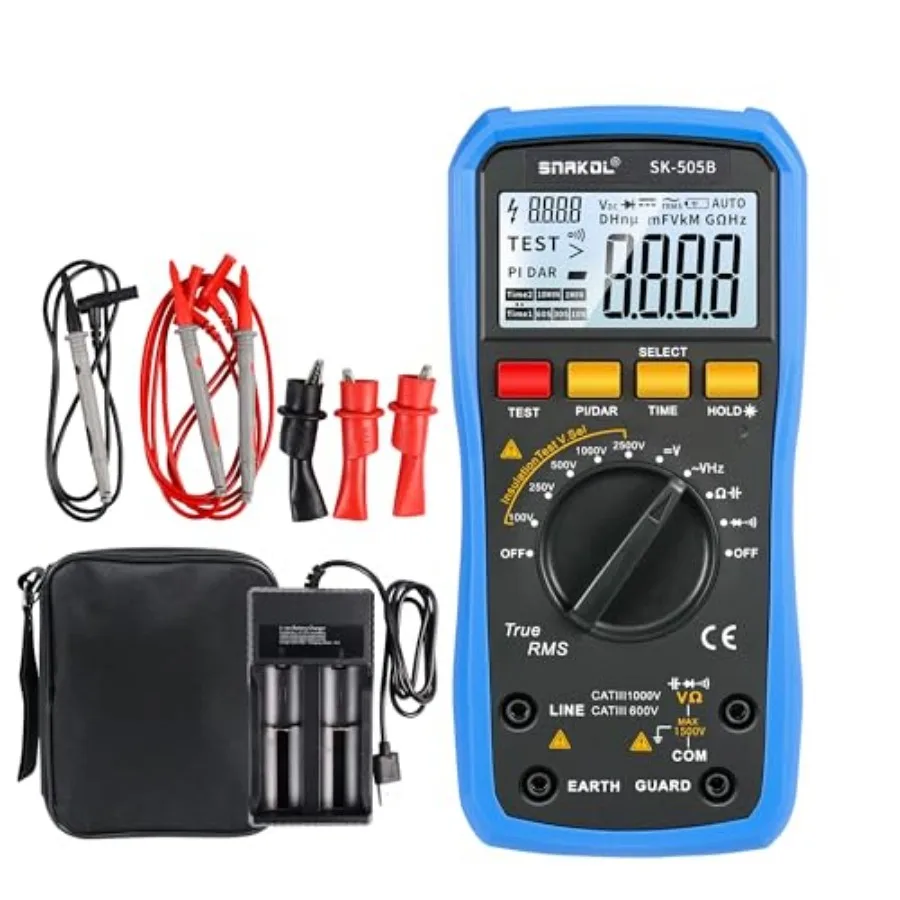 

2In1 Handhold Insulation Resistance Meter ＆Digital Multimeter 20GΩ 1000V Megohmmeter Voltmeter Hz Ohm Meter 100mF Capacitance G