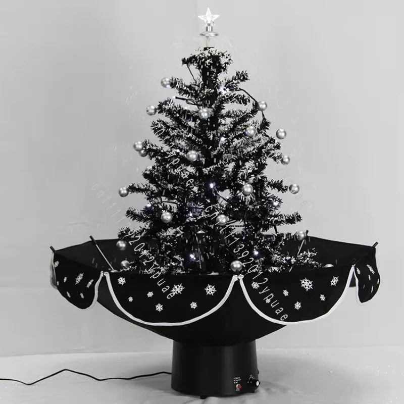 Electric Artificial Snow Christmas Tree, Musical Holiday Ornament for Indoor Party & Home Seasonal Decoration