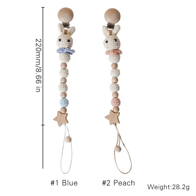 1pc Baby Dummy Pacifier Chain Clip Cotton Crochet Animal Chain Toys Soother Nipples Holder Newborn Toy Feeding Accessories