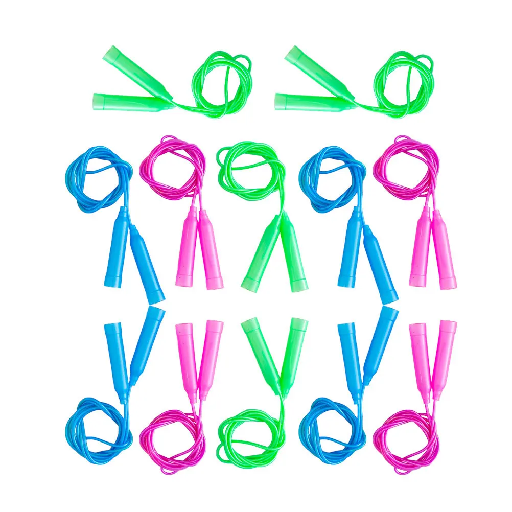 12Pcs Adjustable Jump Ropes for Indoor Outdoor Exercise – Colorful Lightweight Skipping Ropes for Balance & Brain Development
