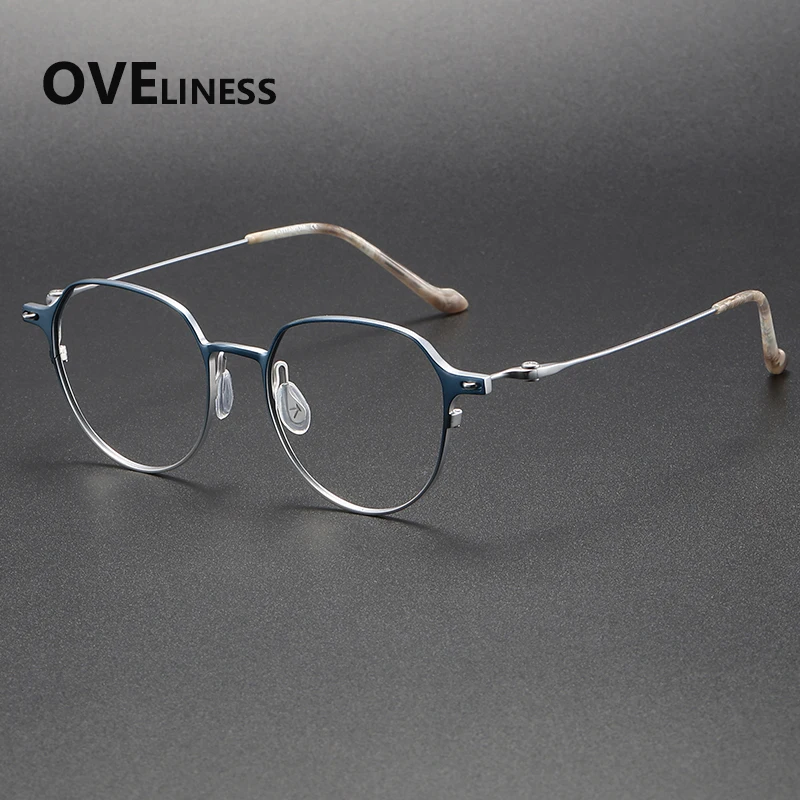 

Pure Titanium Glasses Frame Women Brand Design Retro Round Eyeglasses Men Japanese Ultralight High Quality Eyewear spectacles