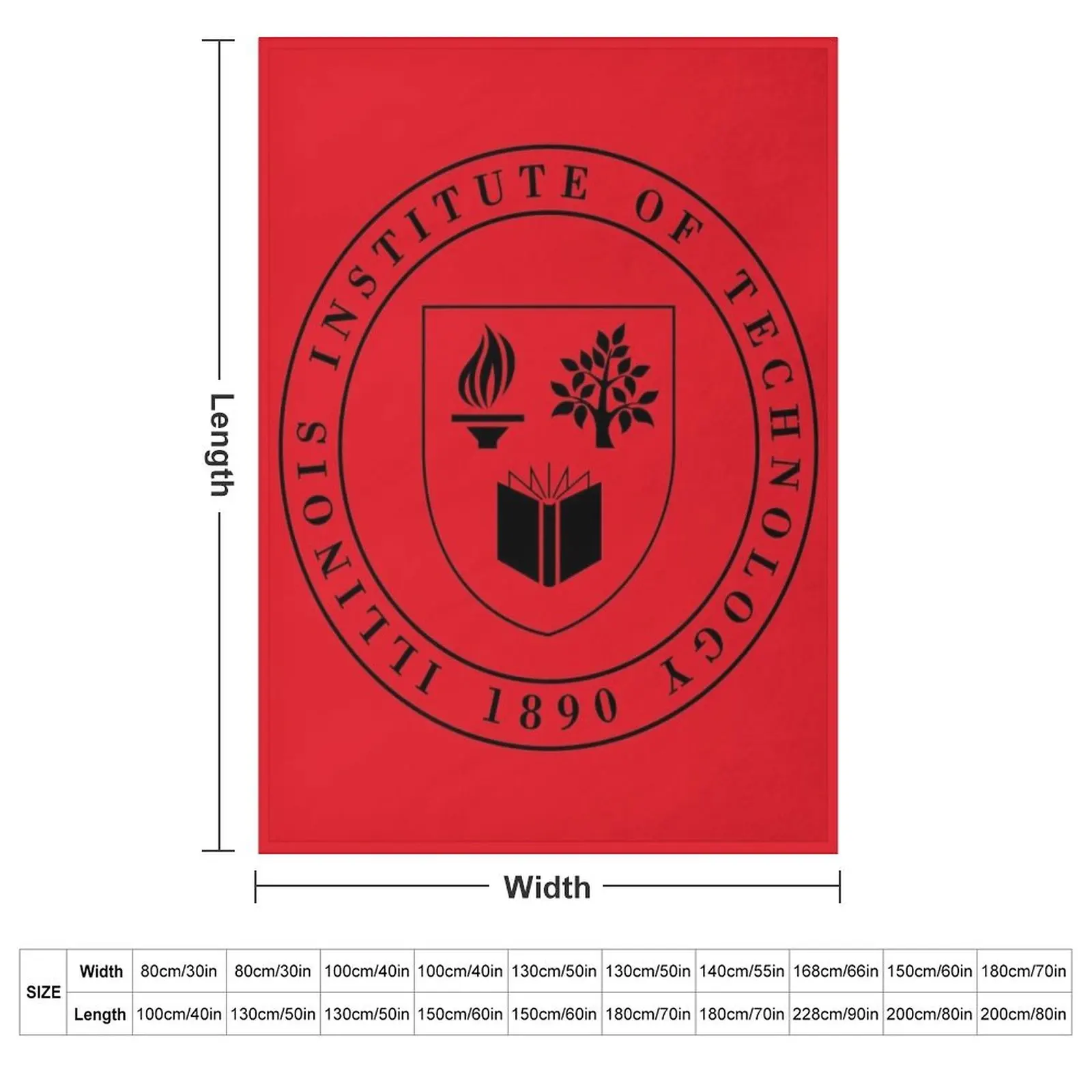 Illinois Institute of Technology College Throw Blanket couch cozy soft plush fuzzy picnic outdoor blanket