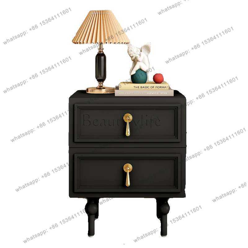 European Vintage Night Tabl Storage Drawers Drawers Cute Bedside Table Aesthetic