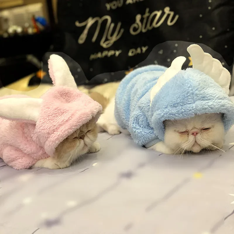 

Cat Clothes Winter Clothes Autumn and Winter Pet Cat Little Anti-hair Loss Kitten Cute Plus Velvet Warm Cat Clothes