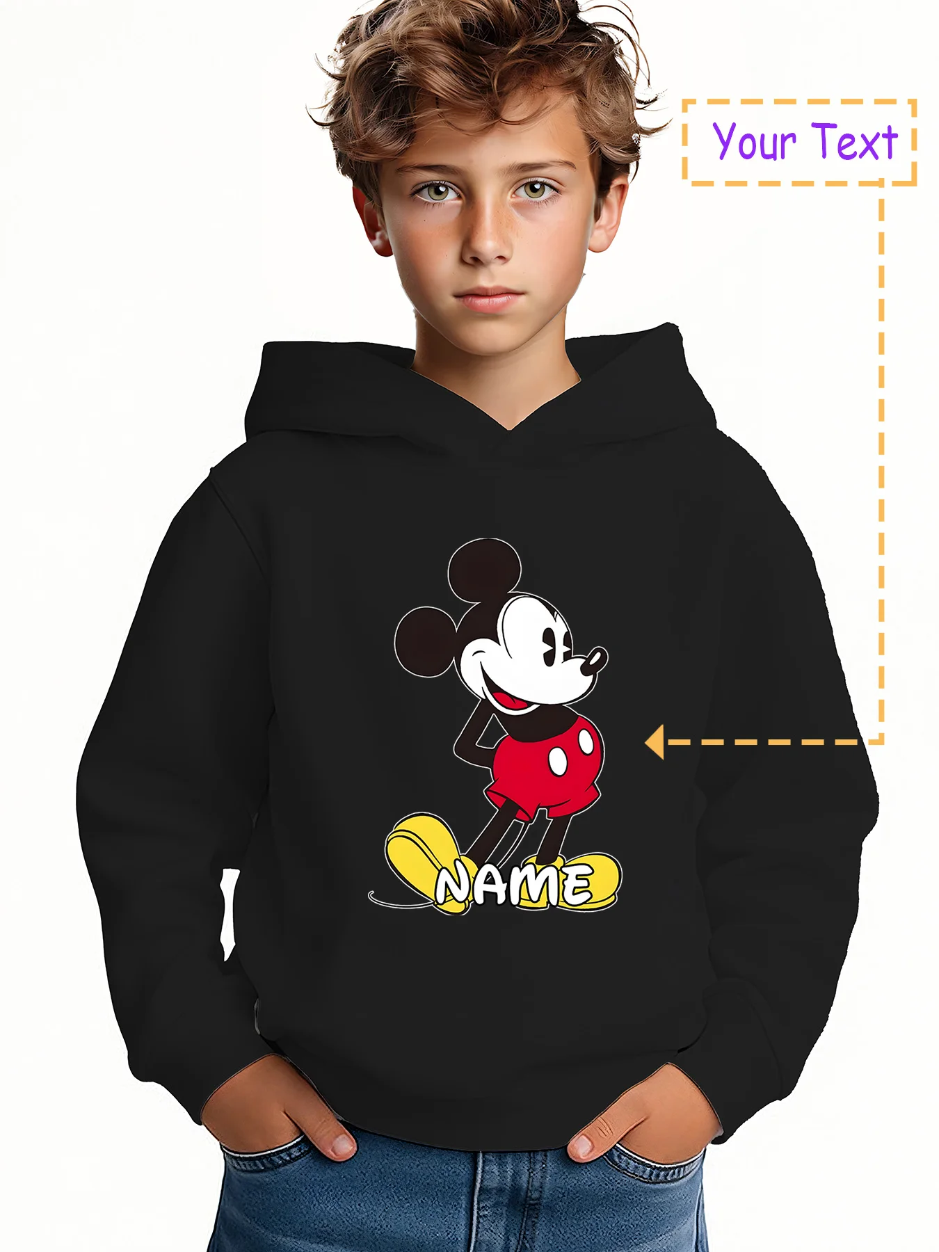 

MINISO Classic Mickey Mouse Hoodie - Featuring classic Mickey Mouse styling and a playful "NAME" design. Officially licensed fro