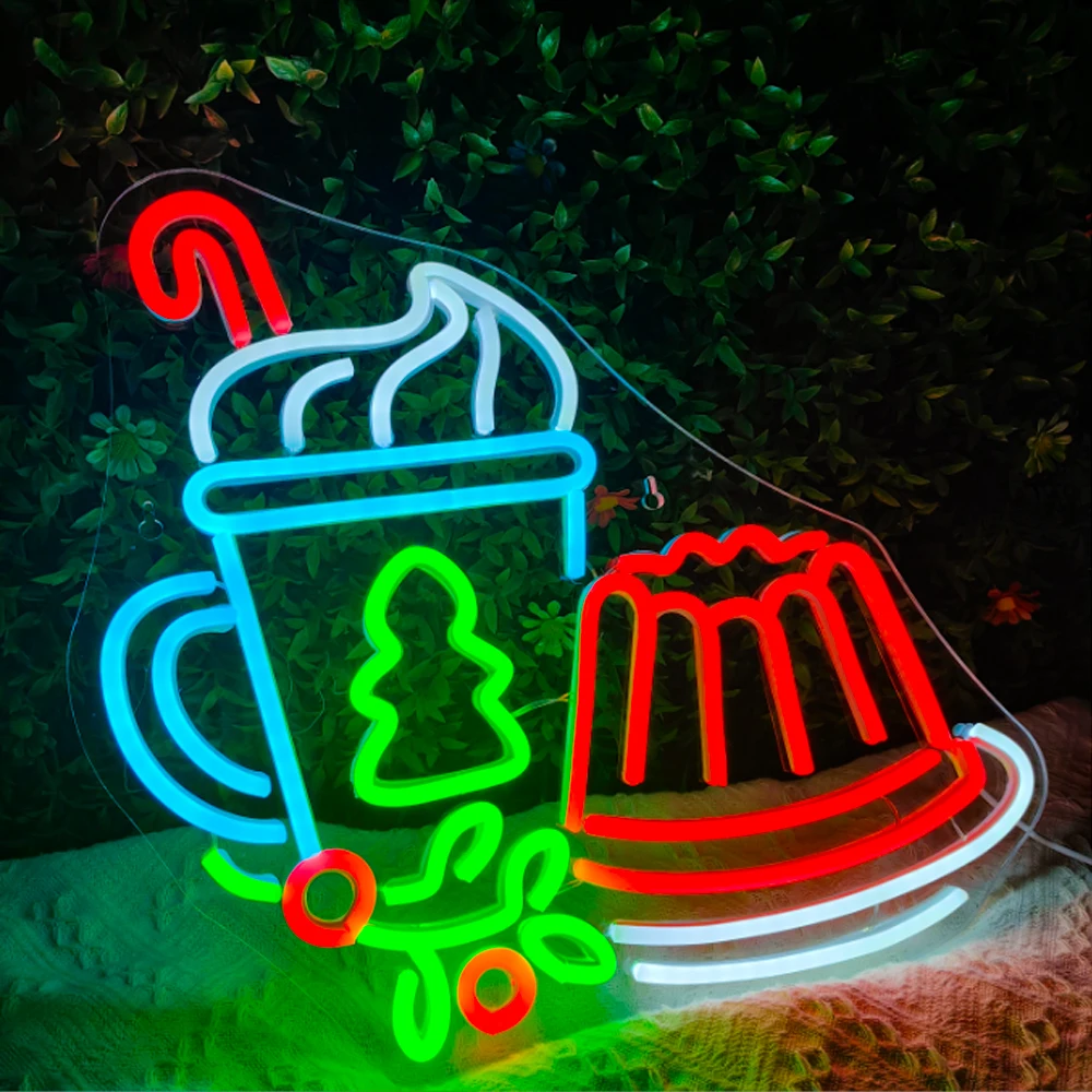 Feliz natal neon led sinal de natal sinal de néon para decoração de parede decoração do quarto para casa bar clube festa arte logotipo regulável bons presentes