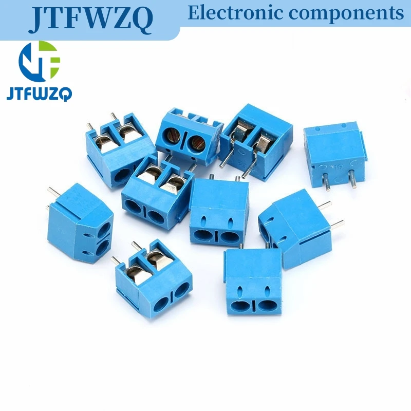 50 Stück 5.08-301-2P 301-2P 2-poliger Schraubklemmenblock-Anschluss 5 mm Rastermaß