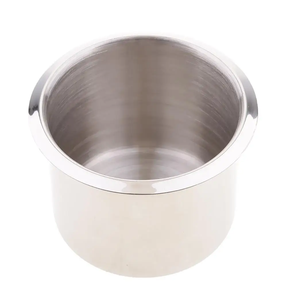 Marine Boat Yacht RV Recessed Stainless Steel Cup Drink Can Holder Silver New