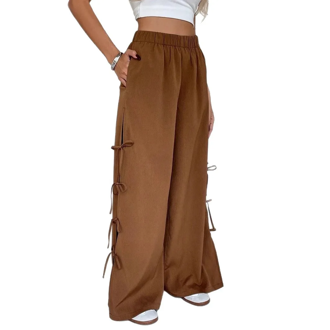 Trousers, Wide Legs, Long Trouser, Women Jogging Pants, Cropped Pants, Loose Drawstring Pocket, High Waist, Summer Casual Sports