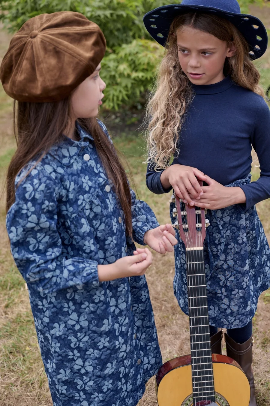 Clearance sale AS AW25 print denim collection flower denim boys girls familly match clothes