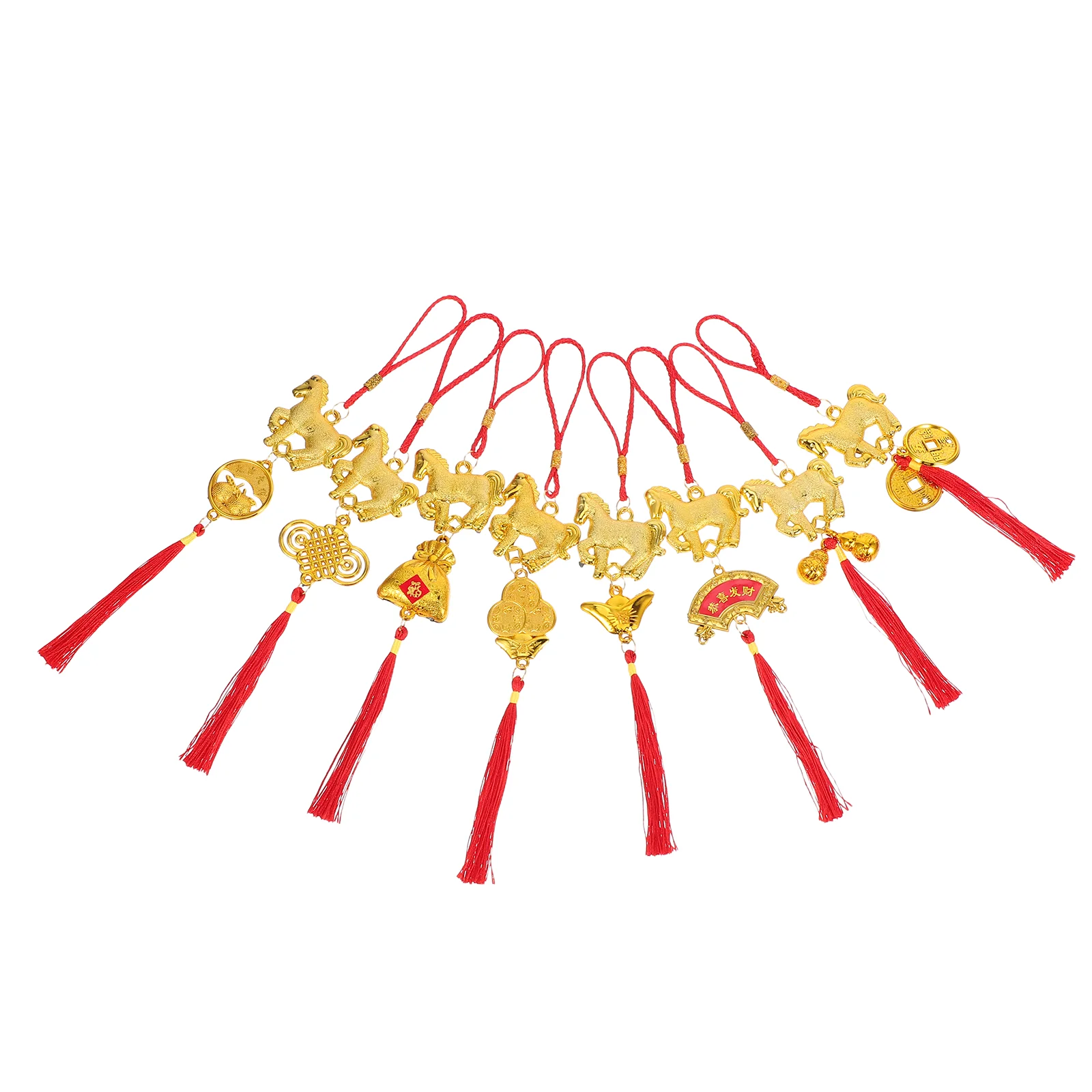 

8Pcs Chinese New Year Bonsai Pendants Spring Festival Hanging Decorations Indoor Outdoor New Year Accessories Front Door Pendant