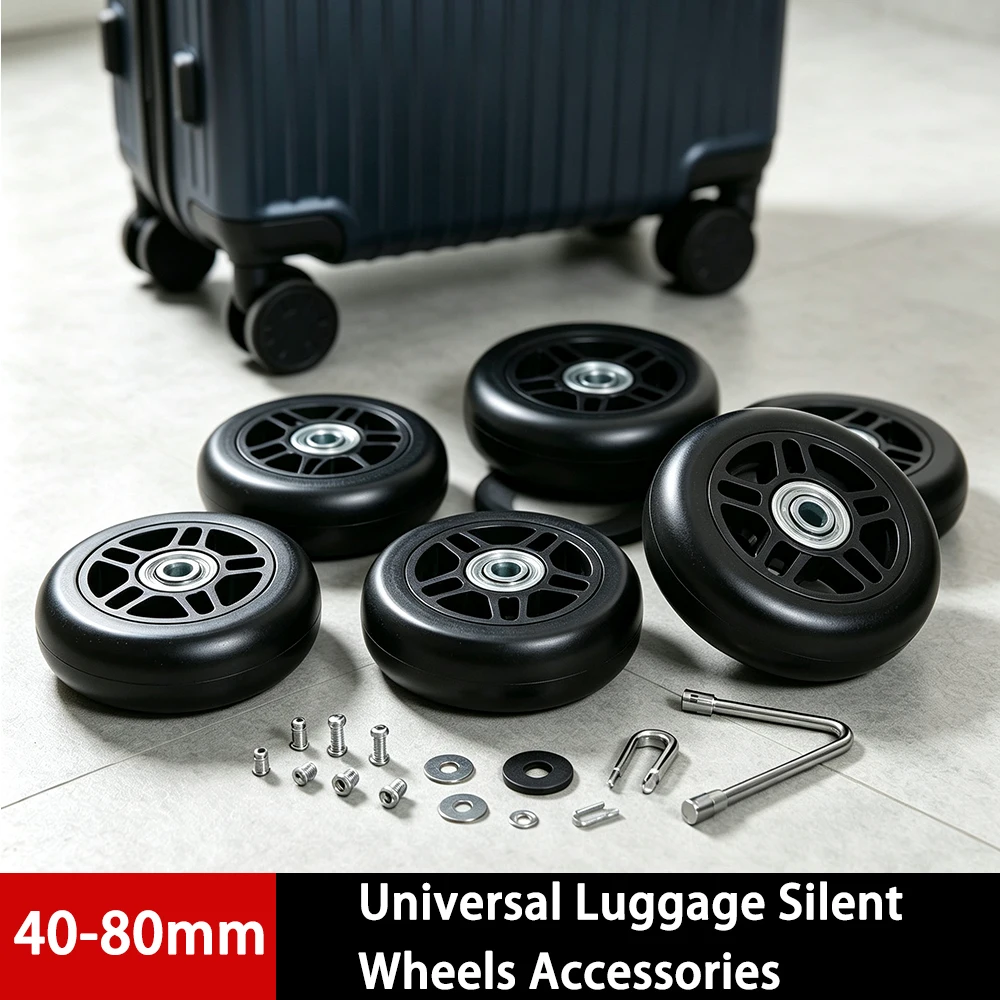 1Pcs 40-80mm High Quality Suitcase Parts Travel Luggage Universal Silent Rolling Wheels Replacement Axles Caster Wheel Repair