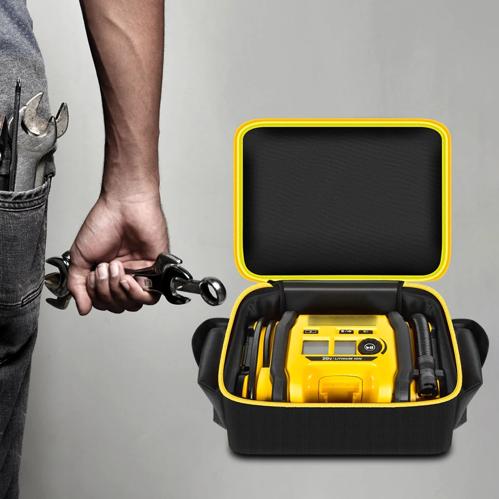 Custodia per borsa per compressore d'aria con tasca Borsa da viaggio Strumenti senza fili Portaoggetti Organizzatore per gonfiatore di pneumatici Dewalt 20V MAX DCC020IB