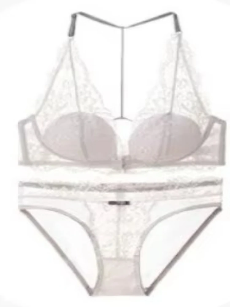 Damen-Unterwäsche-Set aus französischer Spitze, vorne mit Haken, Push-up-Bralette ohne Bügel, für kleine Brüste, figurformend, sinnliche Dessous, MOYISU, für Größen 32-38 AB.