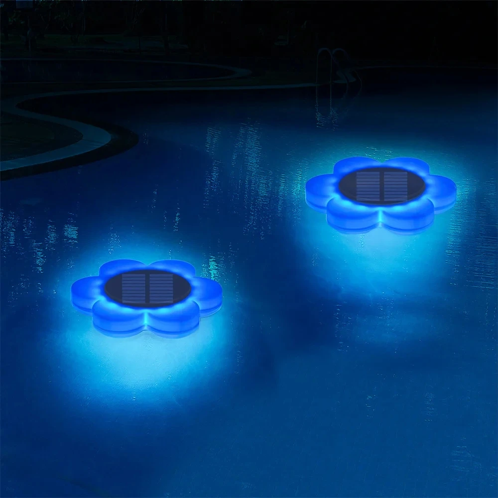 RGB LED Solar Floating Pool Lights Remote Control IP68 Waterproof Outdoor Solar Light Waterproof LED Lights For Patio Pool Decor