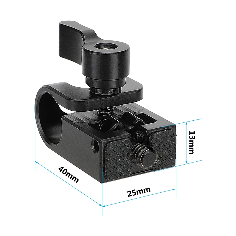 CAMVATE Soporte de abrazadera de varilla única de 15 mm con montaje de tornillo de pulgar de 1/4 "-20 para cámara DSLR/plataforma de jaula de monitor, sistema de soporte de varilla de 15 mm