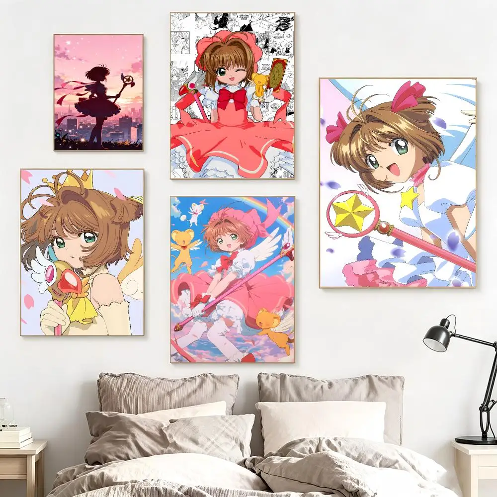 Japanese Anime C-Cardcaptor Sakura Poster impermeable para el hogar sala de estar dormitorio bar decoracion estetica