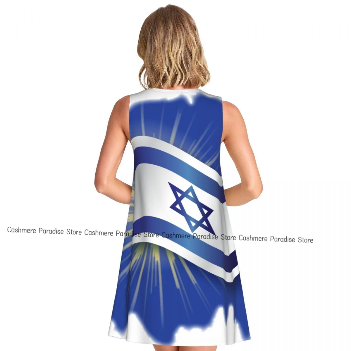 Robes d'été pour femmes, t-shirt de plage, sans manches, drapeau israélien, décontracté, ample, débardeur, 2025