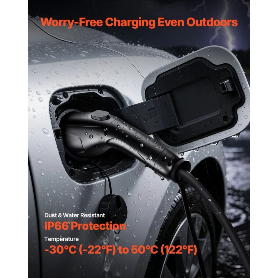 Przedłużacz do ładowarki EV 32A, 12m, złącze J1772, kompatybilny z ładowarkami pojazdów elektrycznych 120V/240V, poziom SAE J1772