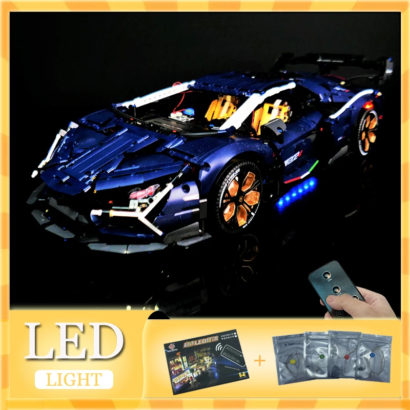 RC DIY LED Light Kit For LEGO GULY 10624 Sky Blue Sports Car Building Block Set ( Only LED Light,Without Blocks Model)