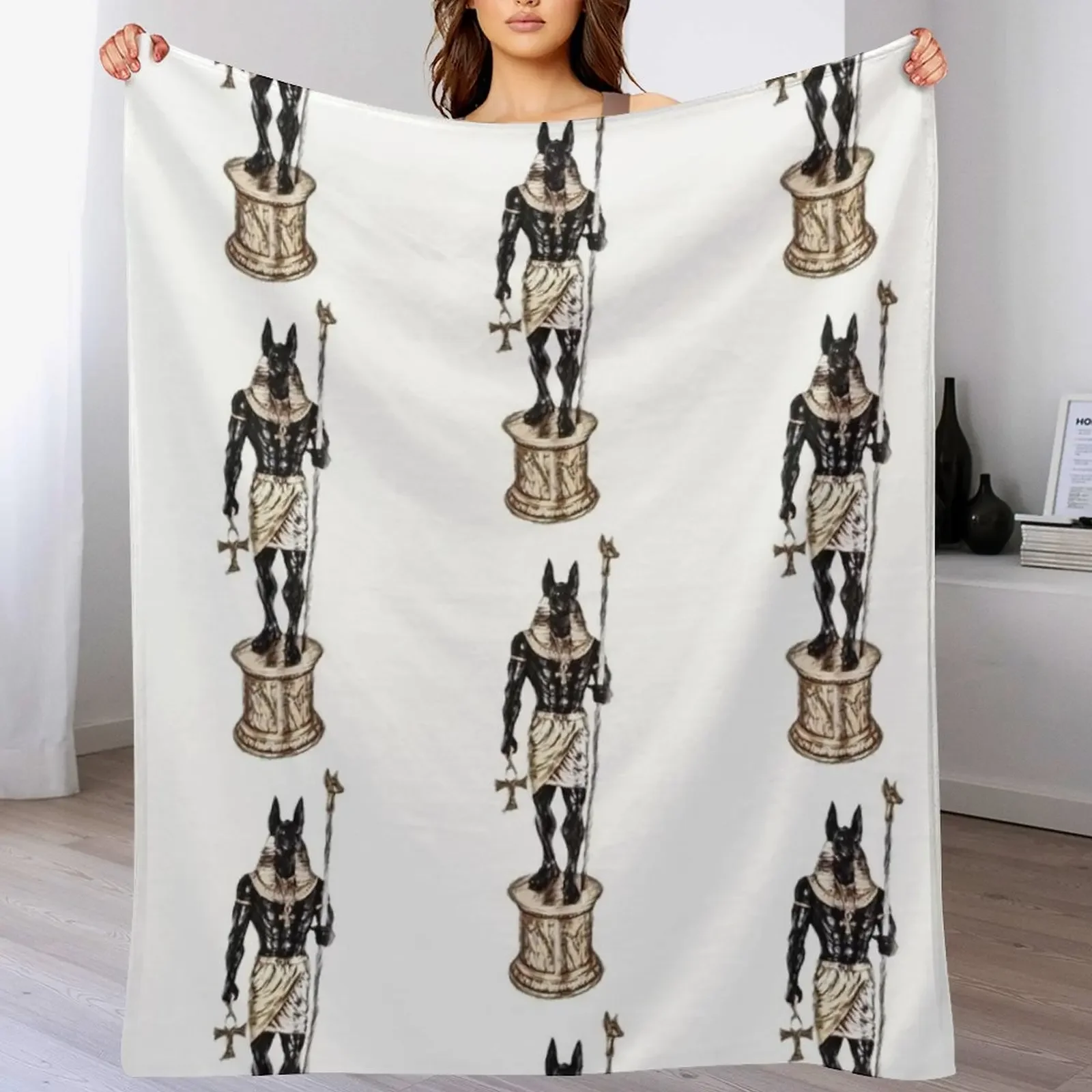 Anubis - The Egyptian Canine God Throw Blanket Year Round Soft Comfortable Blanket for Home