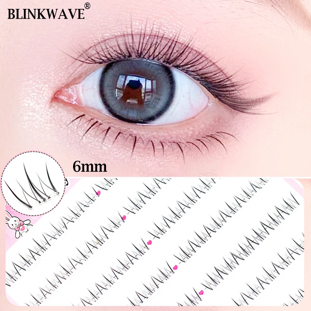 Glue-free Lower Lashes 5-6mm Large Capacity B Curl Ultra Thin Clear Band Bottom Lashes Natural Self Adhesive False Eyelashes
