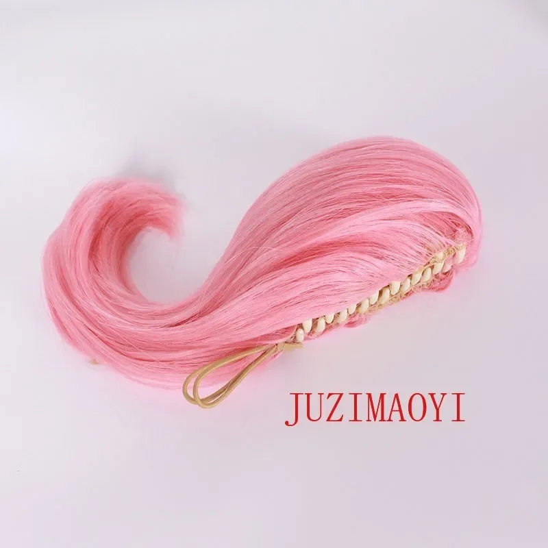 HN8 Kaname Madoka شعر مستعار وردي قصير 30 سنتيمتر ذيل حصان مزدوج تأثيري أنيمي شعر مستعار اصطناعي جميل مقاومة للحرارة الشعر Halloween8...Gf #1