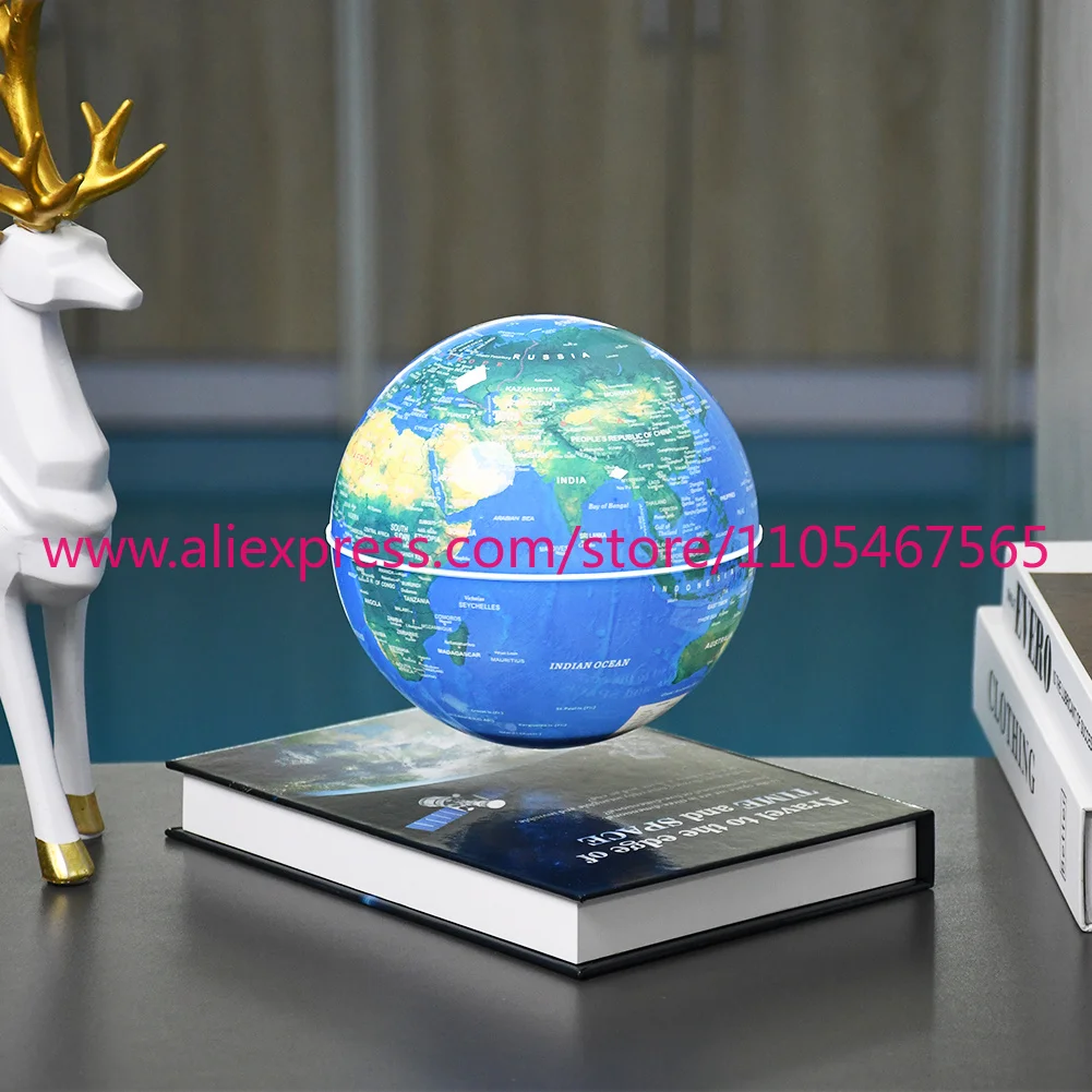 Book Base 14cm Geography Education Maglev Earth World Map Globe Floating Globe