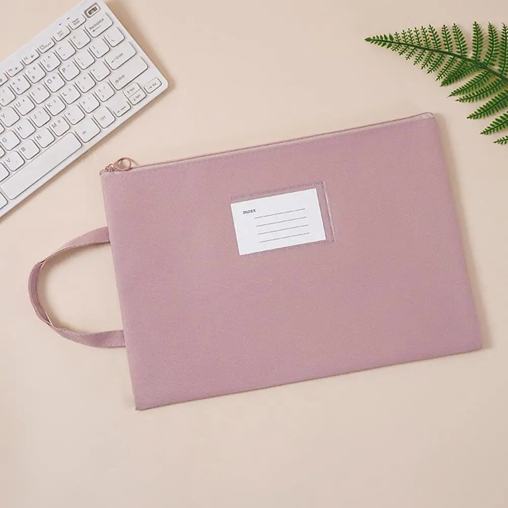 Office File Storage Waterproof Portable File Holder with Lanyard Zipper Closure for Office Supplies Organization Work File