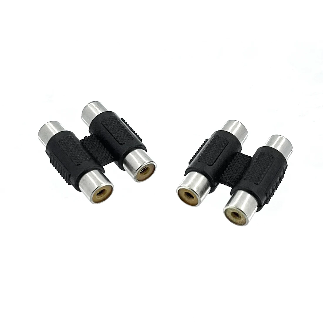 10pcs 2AV Adapter 2 Female to 2 Female RCA 2 Straight 2AV Female Video Audio Connector