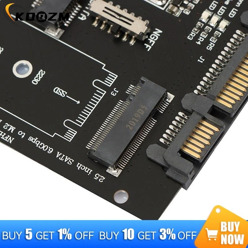 2 NGFF MSATA SSD To SATA 3.0 Adapter 2 In 1 Converter Card For PC Laptop