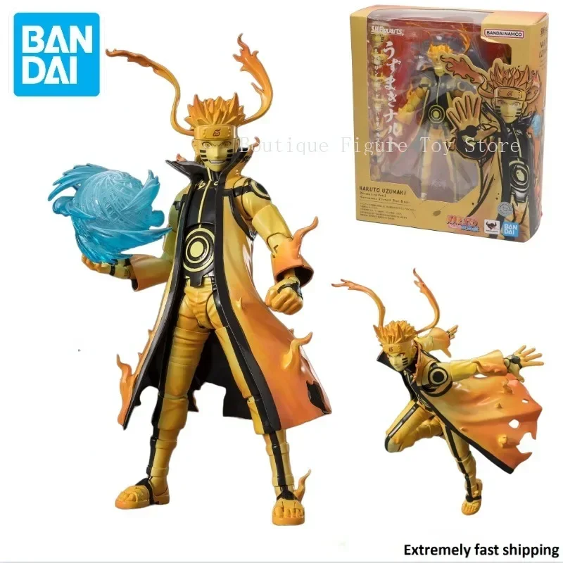 In Stock Original Bandai S.H.Figuarts NARUTO Uzumaki Naruto Kyuubi Figure Anime Model Toy Collect Action Gift