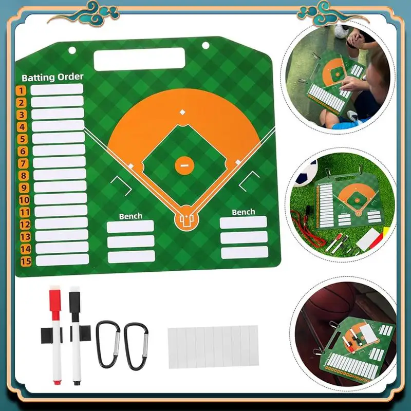 

(New)-Baseball Board Magnetic Baseball Lineup Board Softball Baseball Coaching Accessories Dry Erase Marker Board Writing