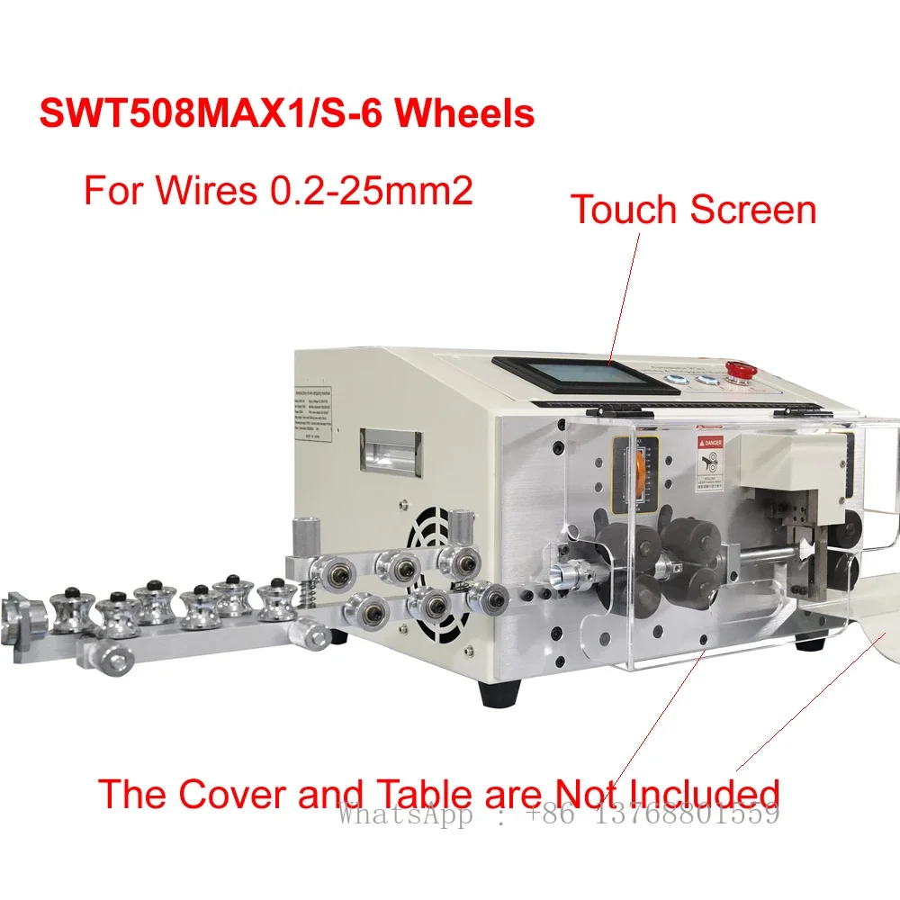 SWT508MAX1 Automatic Cable Stripping Peeling Cutting Machine 0.2-25MM2 Touch Screen Wire Cutter Stripper 220V 110V 6 Wheel Drive