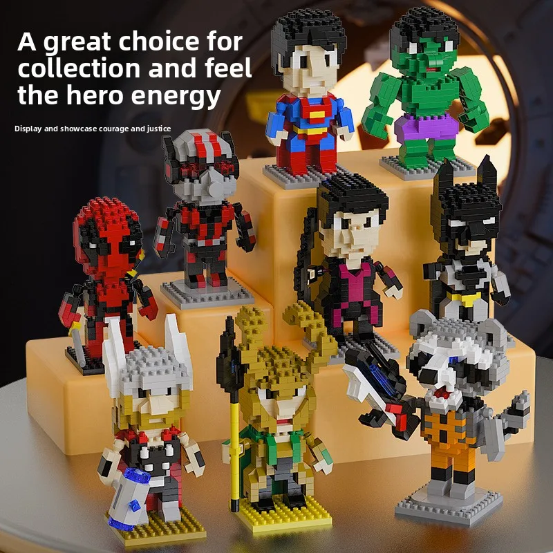 Juguete de bloques de construcción para niños más vendido popular: múltiples modelos de héroes, partículas pequeñas, decoración educativa