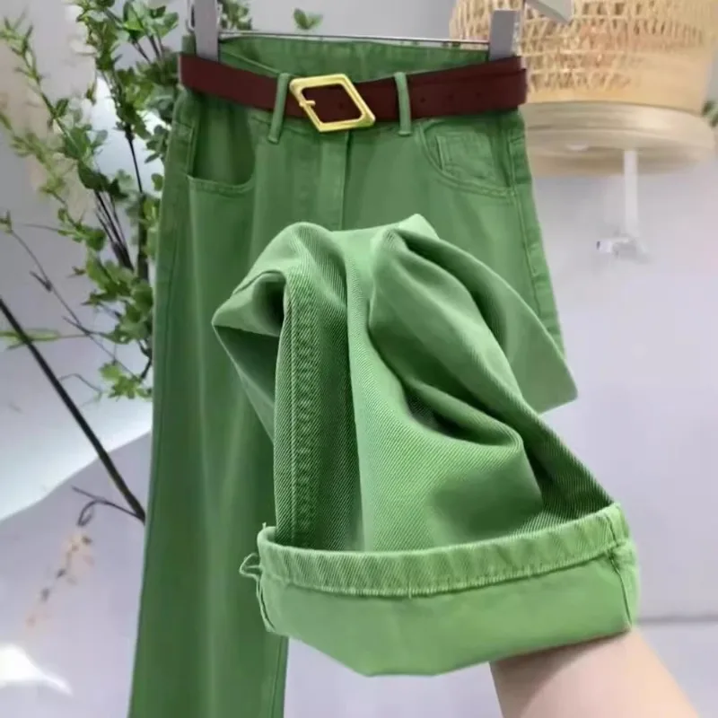 

Autumn Plus Size Women's Loose Straight Jeans High Waist and Slim Trousers