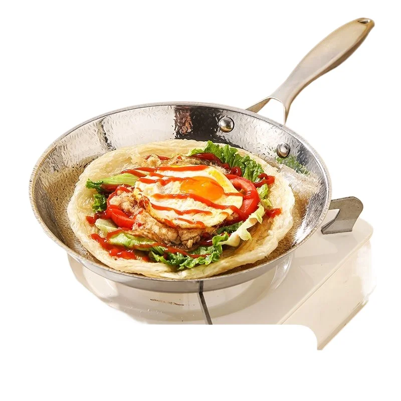 Non-stick Stainless Steel Frying Pan, Ideal for Eggs and Steaks, Smokeless for Gas and Induction Cooktops