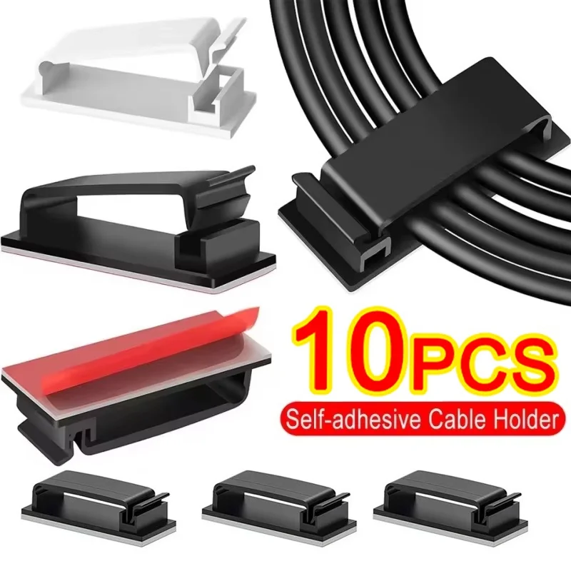 10Pcs Self Adhesive USB Cable Organizer For Home Office Cord Management Cable Organizer Winder Clip Neat Wire Routing Supplies