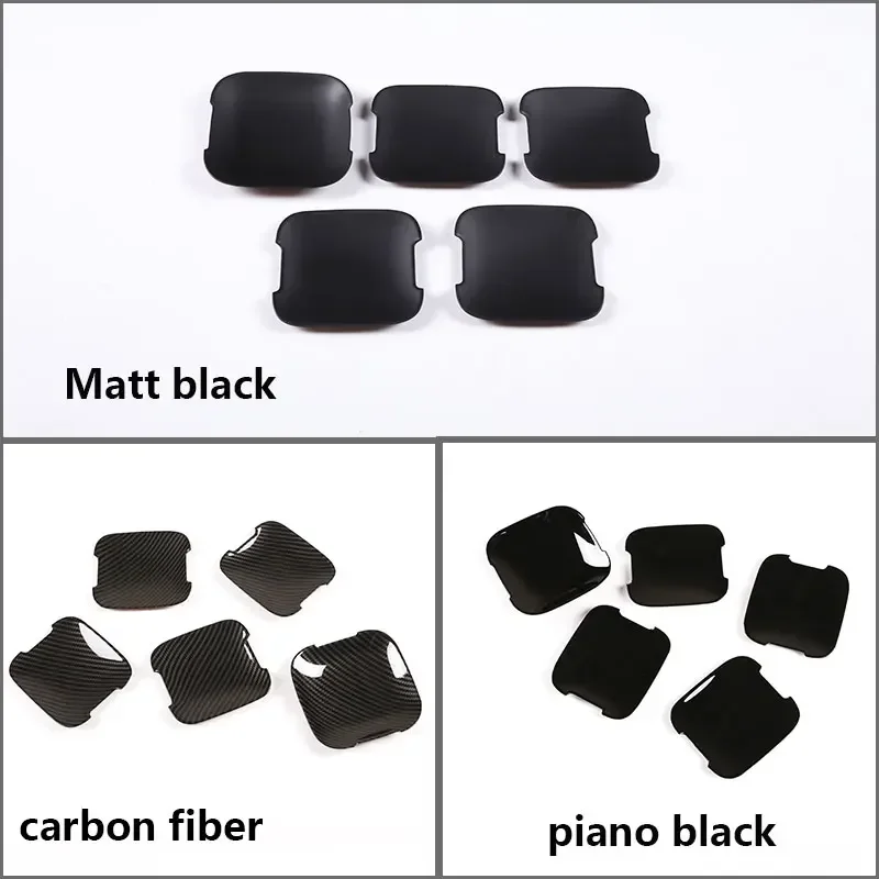 

ABS Matt Black/carbon Fiber Car Exterior Door Bowl Trim Cover Stickers Car Accessories For Land Rover Defender 90 110 130 20-25