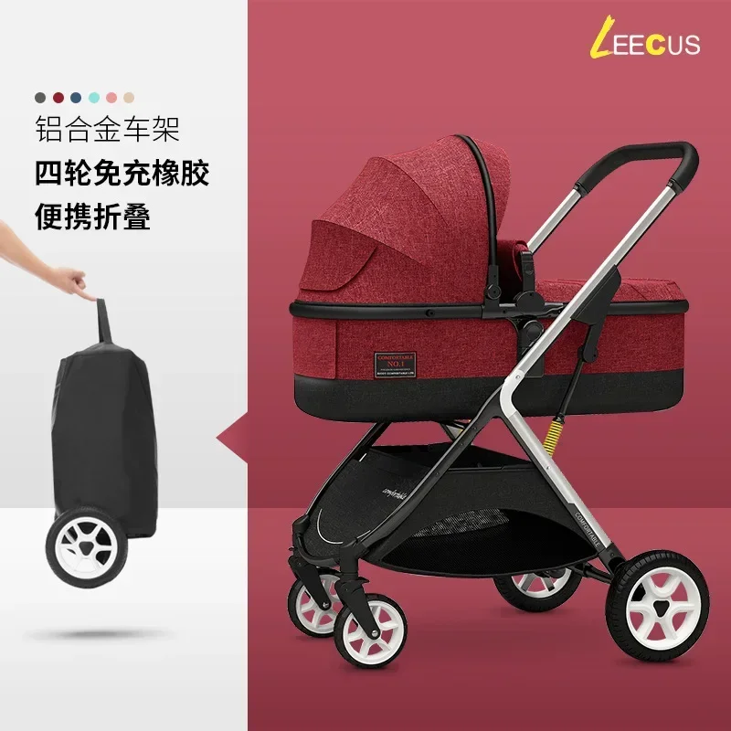 

Baby Strollers Can Sit and Lie Down Easily and Easily Fold High Landscape Two-way Shock Absorber Newborn Baby Carts.