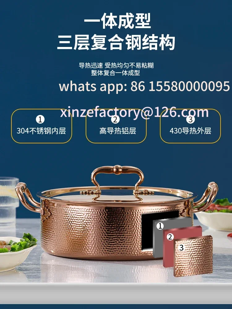 Be suitable for Hot Pot aus Edelstahl 304, Dual-Geschmack-Topf, Induktionsherd