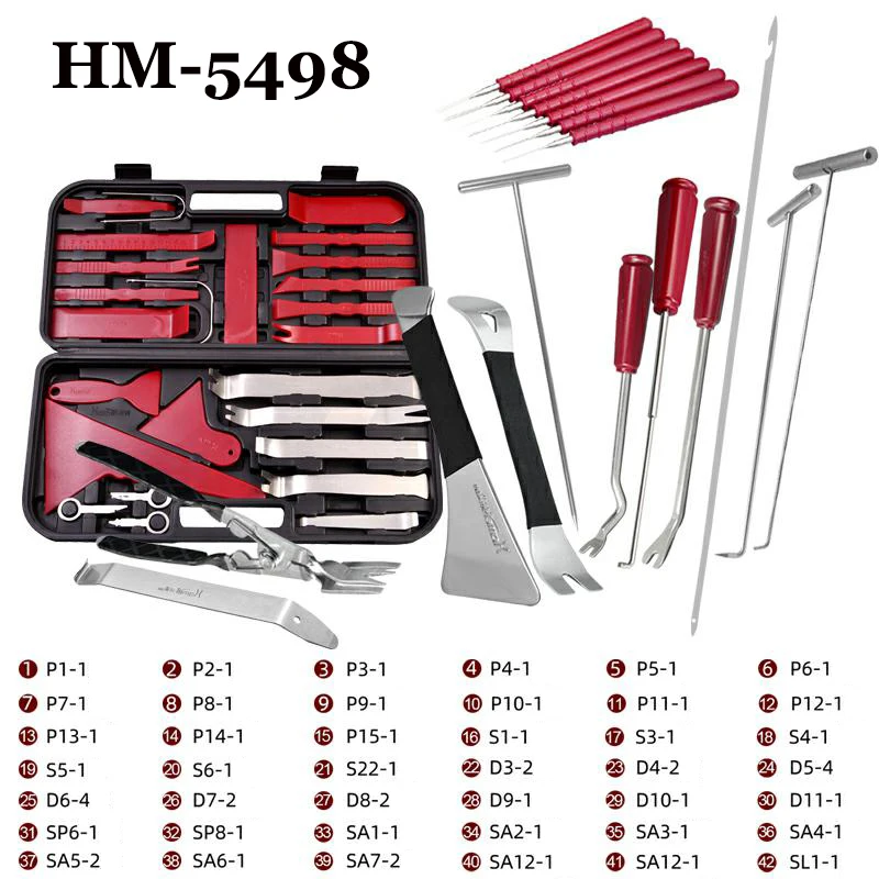 New 54PCS Car Door Handle Removal Tools Repair Installation Audio Film Interior Instrument Pry Crowbar Disassembly Accessories