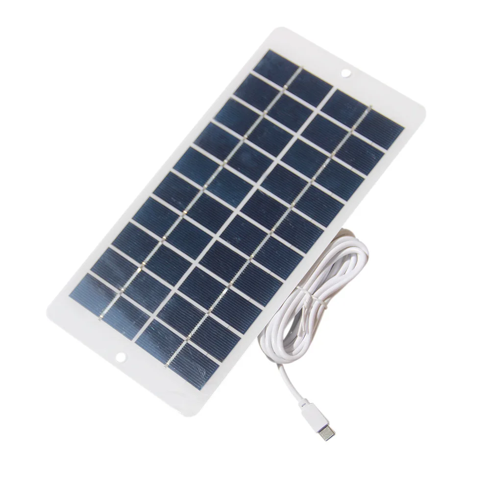 4.5W Solar Panel Charger 5V with Type-C Output for Mobile Phone Outdoor Doorbell Monitoring CCTV Camera Low Power Charging