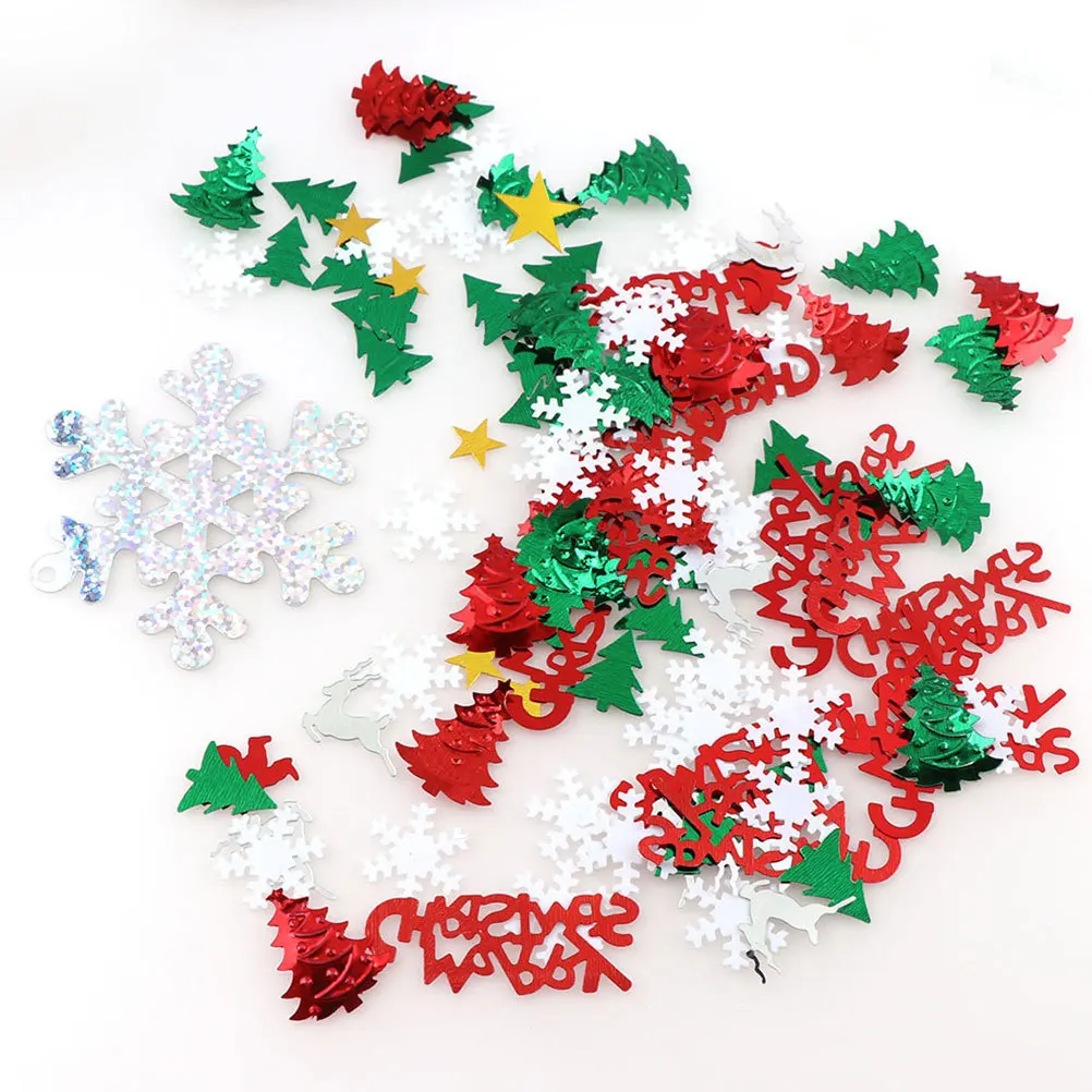 

1Pack Christmas Confetti 30G Shiny PVC Sequins Delicate Cut Fine Tear Resistant Reusable Festive Decor for Cafe Shop Bar Home