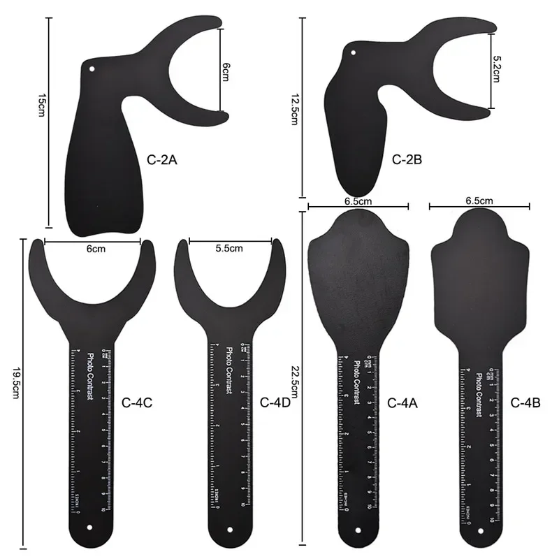 6Pcs Dental Photo Comparison Background Set Scale Mark High Temp Sterilization Orthodontic Tool