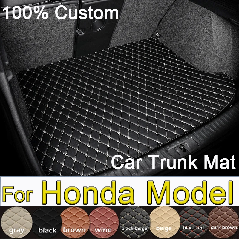 Car Trunk Mat For Honda CR-V ZR-V Fit Jazz UR-V City Accord Civic Spirior Odyssey Integra Flat Side Rear Cargo Cover Boot Liner