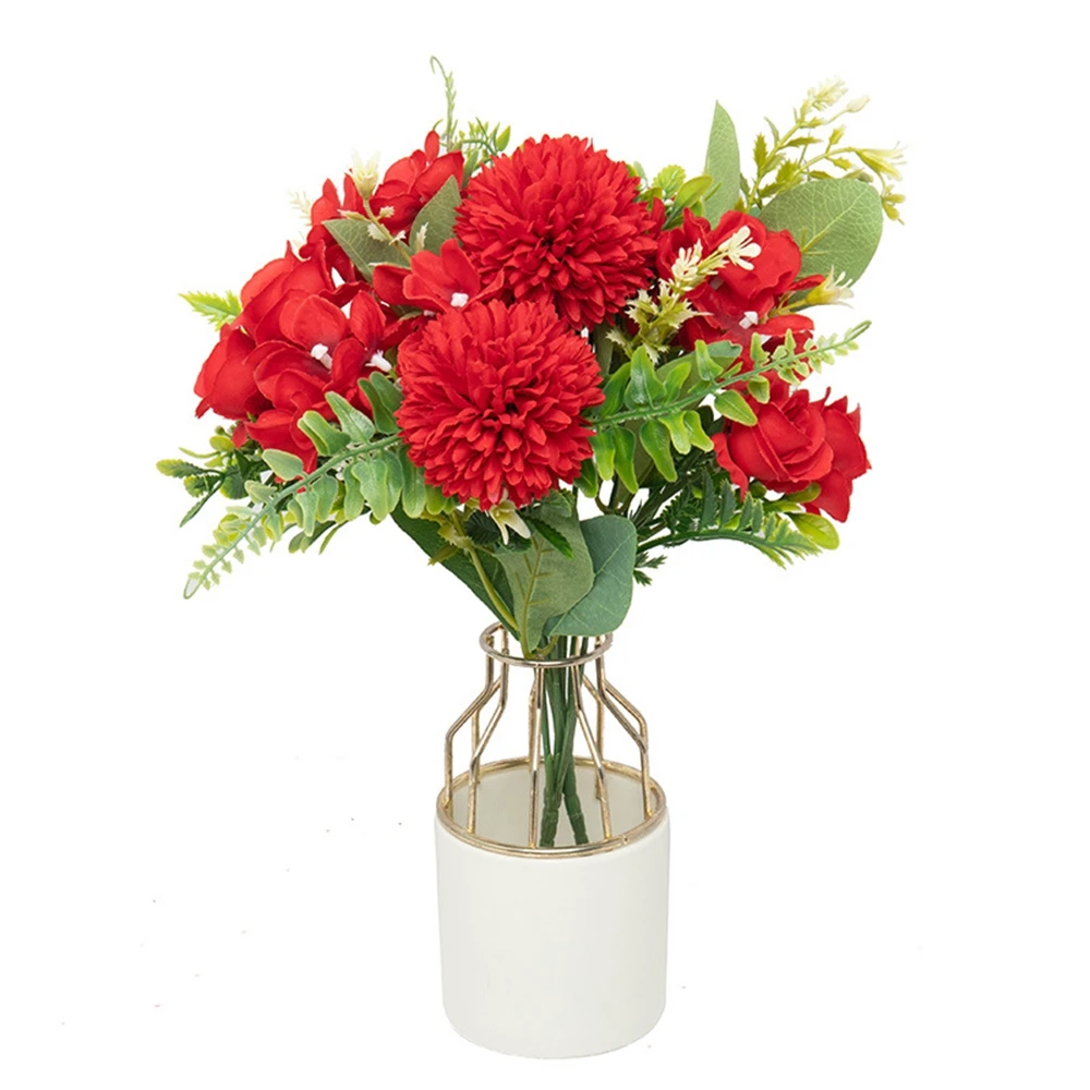 

3PCS Rose Chrysanthemum Artificial Flowers Silk Bouquet Wedding Home Room Table Decor Outdoor Garden Yard Arch Festival DIY Prop