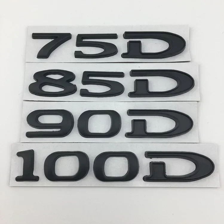 테슬라 모델 3 S X Y 75D 85D 90D 100D 리어 트렁크 테일게이트 엠블럼 배지 스티커 3D 메탈 자동차 스타일링 액세서리 썸네일 4