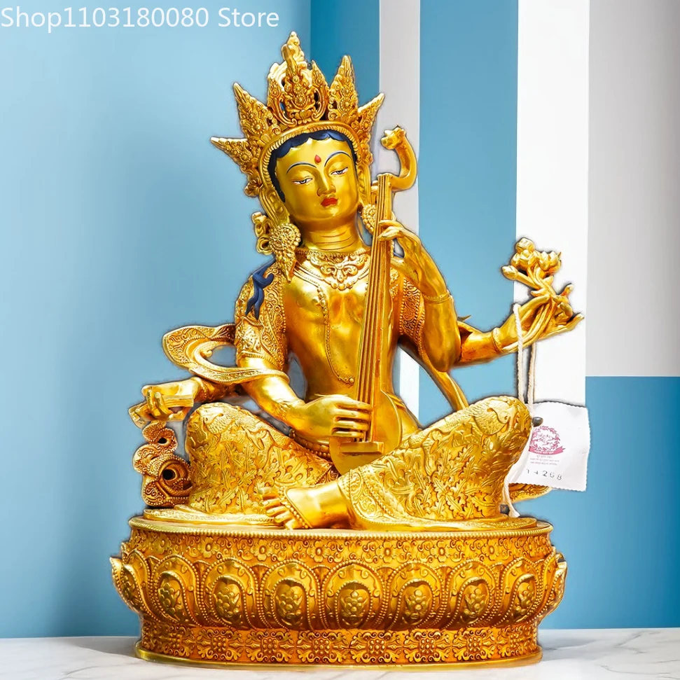 Exquisite Copper gilt Hand-carving Sarasvati  buddha statue sculpture Large size 30cm,21cm,15cm